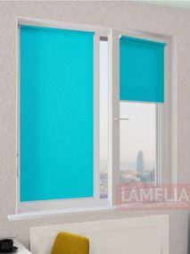 Рулонные шторы мини АЖУР 5612 бирюзовый, 220 см copy