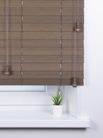 Жалюзи деревянные горизонтальные, Дерево оливковый 50 мм, 25 мм