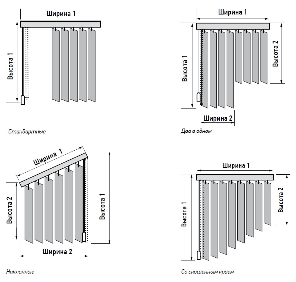 Вертикальные жалюзи высота
